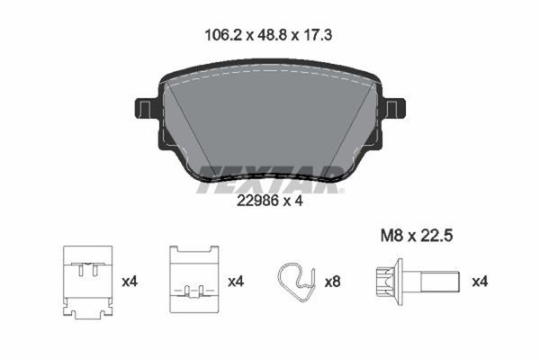 Textar Bremsbelagsatz Scheibenbremse Q+ 2298601 FüR Klasse W177 GLB Mercedes GLA-image