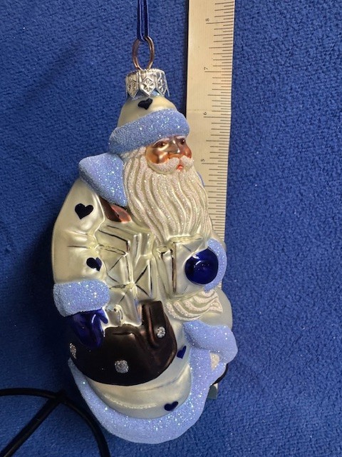 Patricia breen santa w mail bag heart design rare light blue beautiful condition
