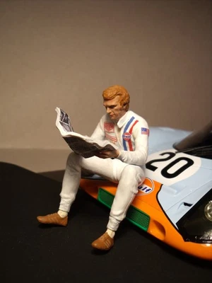 FIGURINE 1/18 STEVE MC QUEEN VROOM NON PEINT MINICHAMPS SPARK AUTOART NOREV - Photo 1/4