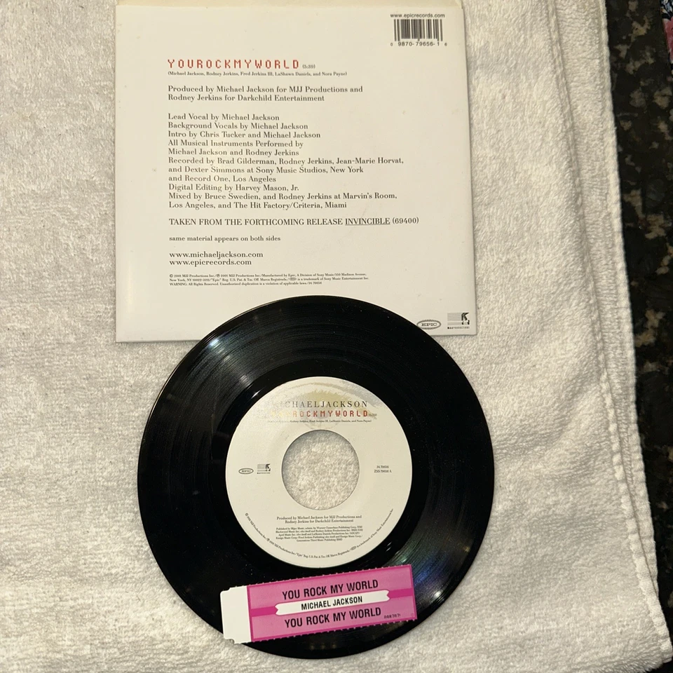 Michael Jackson 45rpm New Old Stock; You Rock My World With Jukebox Tag - Image 2 of 2
