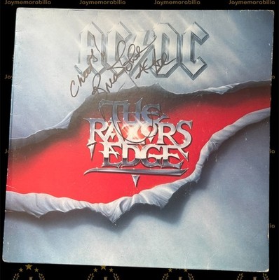 SIGNED BRIAN JOHNSON AC/DC THE RAZORS EDGE VINYL ALBUM RARE 