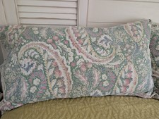 2 Ralph Lauren Allie Paisley King Shams Pillow Cases Green and Pink