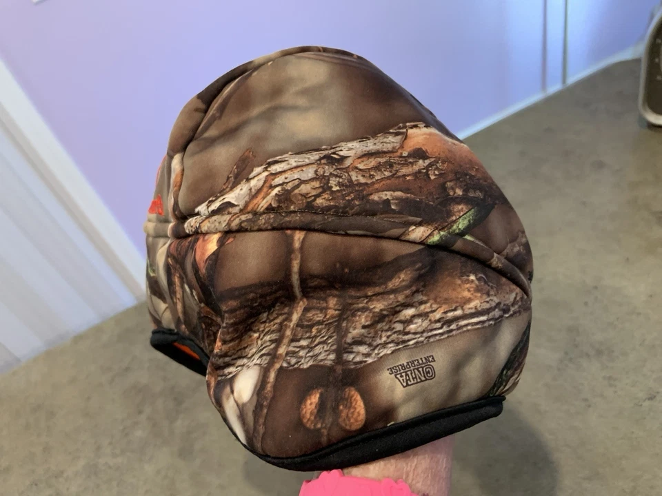 Huntworth Mossy Oak Camo Orange Reversable Winter Beanie w Ear Flaps Sz L/XL - Image 2 of 4