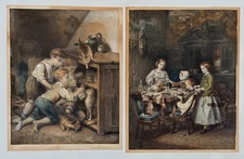 FRANCOIS LOUIS LAFANT DE METZ ANTIQUE HAND COLORED CHROMOLITHOGRAPH 19TH C. ART