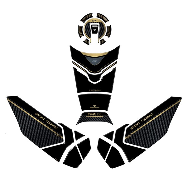 Set Gel 3D Aufkleber Motorrad Tank Pad Schutz Yamaha Tracer 9 GT 2025-2026 Gold-image