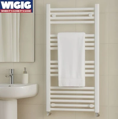 KARTELL 1000mm x 400mm White Flat Straight Heated Towel Rail Radiator Bathroom Vertical