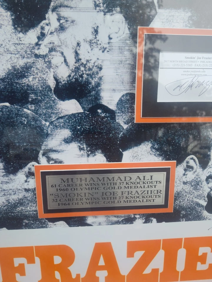 Beautiful Signed Muhammad Ali & Joe Frazier "Thrilla in Manila" Framed JSA COA - Image 3 of 4