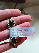 Milros 925 Sterling Silver Black Onyx Oval Be...
