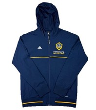 Adidas LA Galaxy Herbalife Zip Hoodie Navy Yellow Large 14/16 Soccer MLS Jacket
