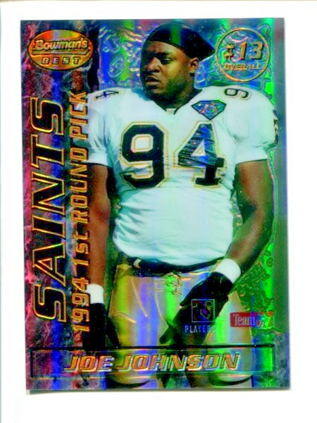 1995 Bowman's Best Mirror Image DP Refractor #13  Joe Johnson, Mark Fields🏈