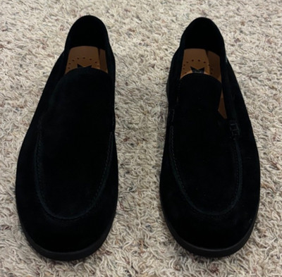 Mephisto Valner Suede Slip-On Shoes Black Mens Size 12 Dress Shoes Casual