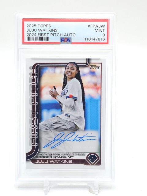 Juju Watkins 2025 Topps Series One First Pitch Auto /99 #FPA-JW PSA 9 Q7249