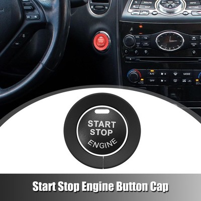 Car Engine Push Start Stop Button Cover and Ring for Infiniti Q50 Q60 QX60 Black