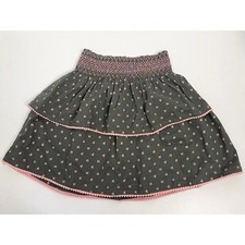 Peek Kids Girl  s Sz 8 Grey and Pink Smocked Pixie Skirt Lined Layered NWT Cotton