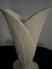 MCM Lg.White Ceramic Vase, Leaf Motif  Unmark McCoy Style H:13.5”, W:8”, D:3.5”