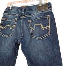 Ariat Mens 32 x 34 M5 Slim Bootcut Jeans Dark Wash Blue Denim Ranch Farm