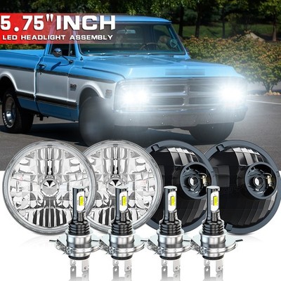 8PCS 5.75'' 5-3/4'' Round Led Headlights for GMC C15/C1500 Pickup C2500 Suburban