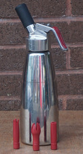 ISI Cream Whipper, 1Ltr Cream Maker, Stainless Steel Material, 3 Nozzles