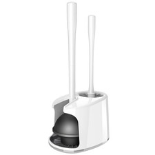 Toilet Plunger and Bowl Brush with Holder, Heavy Duty Toilet Brush and Plunge...
