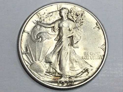 1937 & 1939 Walking Liberty Half Dollar pair in slider almost uncirculated