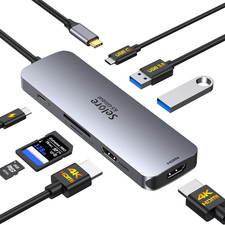 USB C Docking Station Dual HDMI Monitor, USB C to Dual HDMI Adapter with 2HDMI P