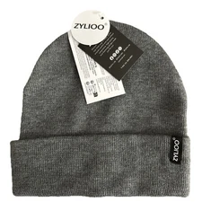 Zylioo Beanie Men Oversized Winter Soft Knit Beanie Hat Warm Stocking Gray M-XL