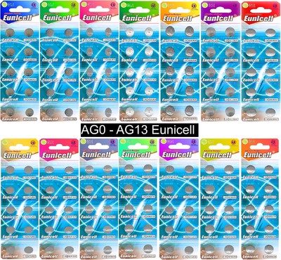       AG0-AG13 Alkaline Batterien 1,5V / CR1 - CR2477 Lithium 3V Zelle Euni