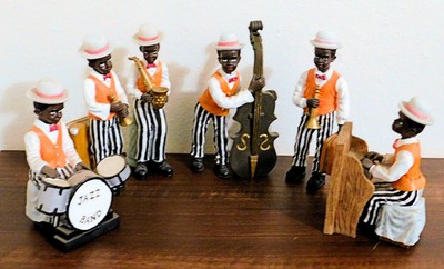 Rare Vintage 6 Piece New Orleans Black Jazz Band Figurines 7" NIB | eBay