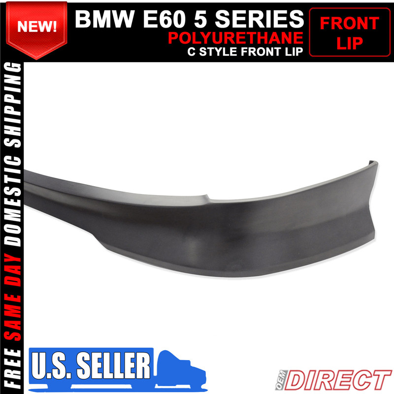 H-Style Front Bumper Lip Spoiler For BMW E60 5 Series LCI (2008-2010) - Unpainted Black PU