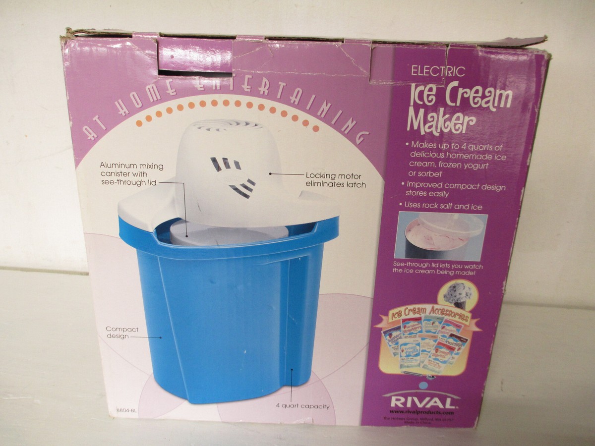 Rival 4 Quart Ice Cream , Yogurt, Sorbet Maker - w/ Box