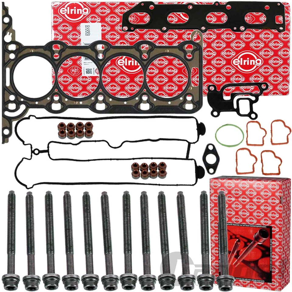 ELRING ZYLINDERKOPFDICHTUNG-SATZ + SCHRAUBEN für OPEL ASTRA G H CORSA MERIVA 1.4