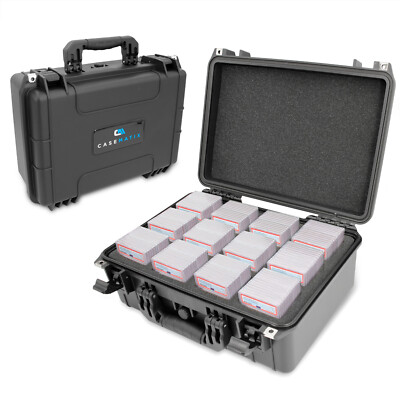 CM Graded Card Case Storage Box for 130 PSA Sports Trading Cards, Waterproof
