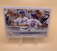 2022 Topps #436 Superstars in the Big Apple(Lindor Goes Deep)