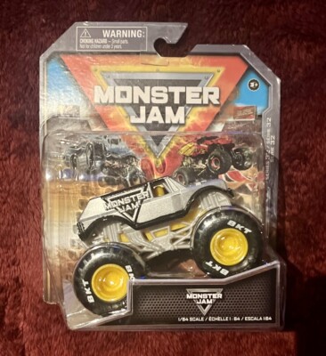 Monster Jam Stunt Truck Arena Favourites 1:64 Silver New and Sealed Spinmaster