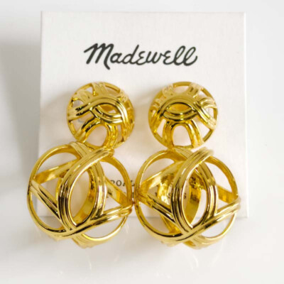 New MadeWell Heavy Drop Statement Earrings Chic Women Party