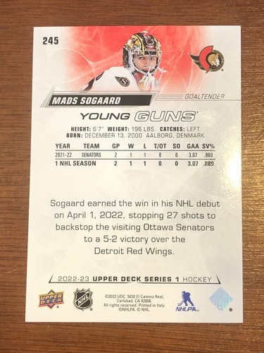 2022-23 Upper Deck Young Guns Series 1 #206 to #247 - Pick From List - Picture 47 of 53