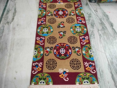 Printed Indo Tibetan Woolen Handmade Rugs 2 Piece Hand Knotted Carpet & Rug 3x6 - Picture 28 of 40