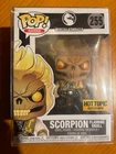 Funko Pop! Games Mortal Kombat X #255 Scorpion Flaming Skull Hot Topic Exclusive