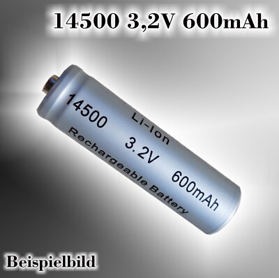 Akku 14500 600mAh 3,2V für SOLAR-Leuchten Akkus Batterie LiFePO4