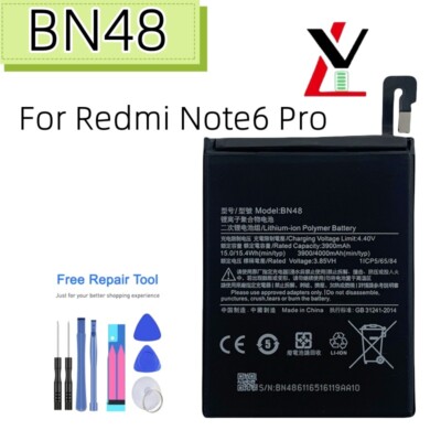 New BN48 Battery Replacement For Xiaomi Redmi Note 6 Pro M1806E7TI 4000mAh tools