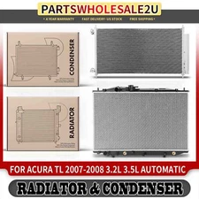 Radiator & AC Condenser Cooling Kit for Acura TL 2007-2008 3.2L 3.5L Auto Trans.