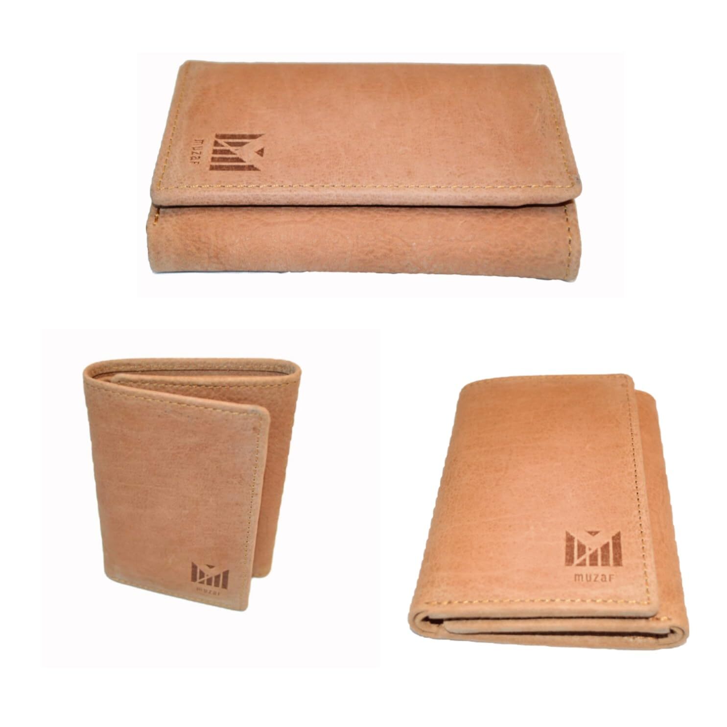 Trifold Premium Leather Wallet for Men with RFID Blocking (Marriott Tan)