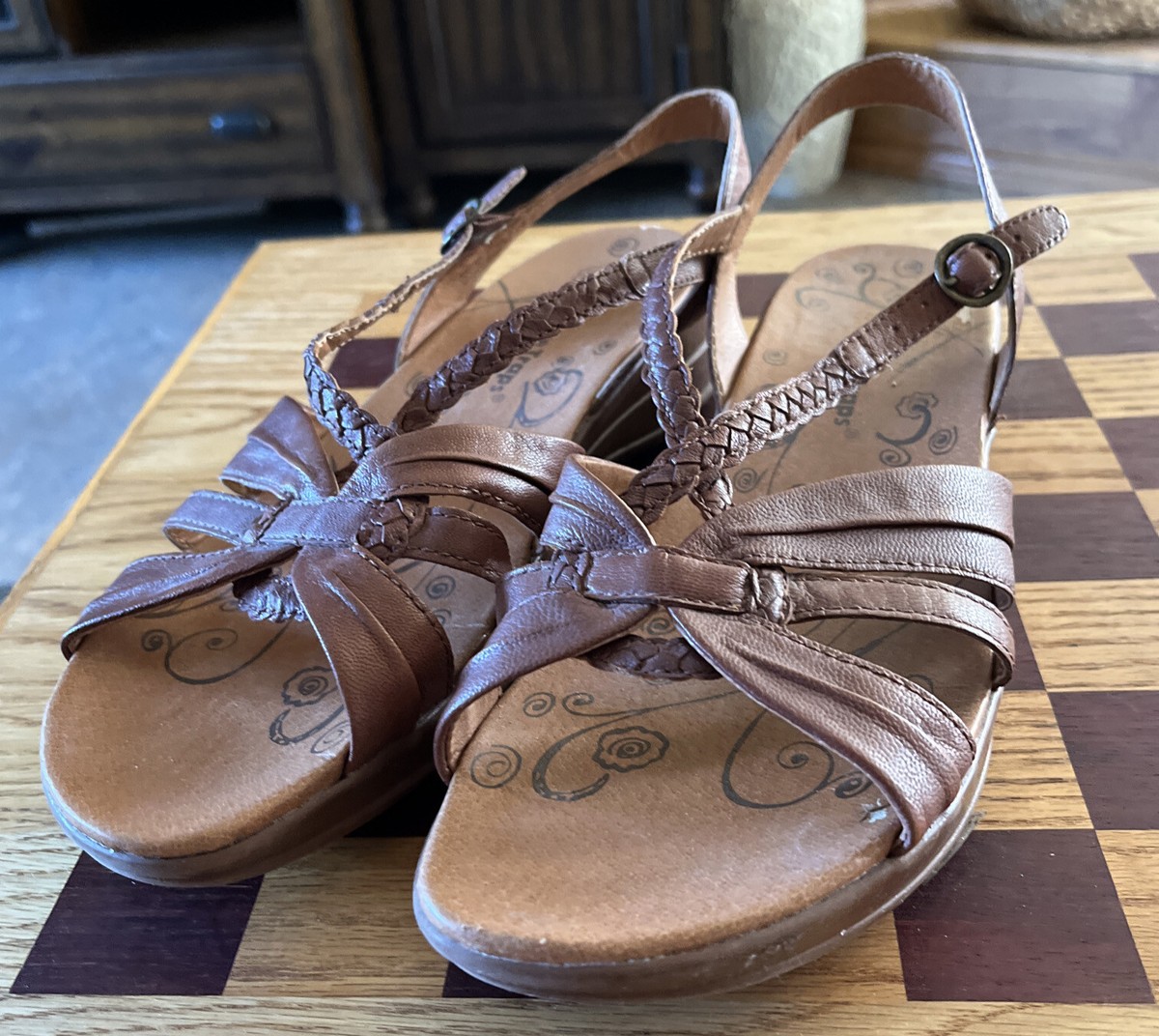 Bare Traps Baretraps Brown Leather Strappy Sandals Size 10M