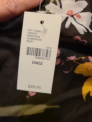 Lane Bryant one size overpiece kimono black pink Yelloe White Floral NWT Cover - Picture 5 of 6