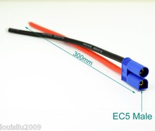 10pcs 1ft/30cm 10AWG EC5 Male Plug Battery Connector Silicone Wire DIY Cable