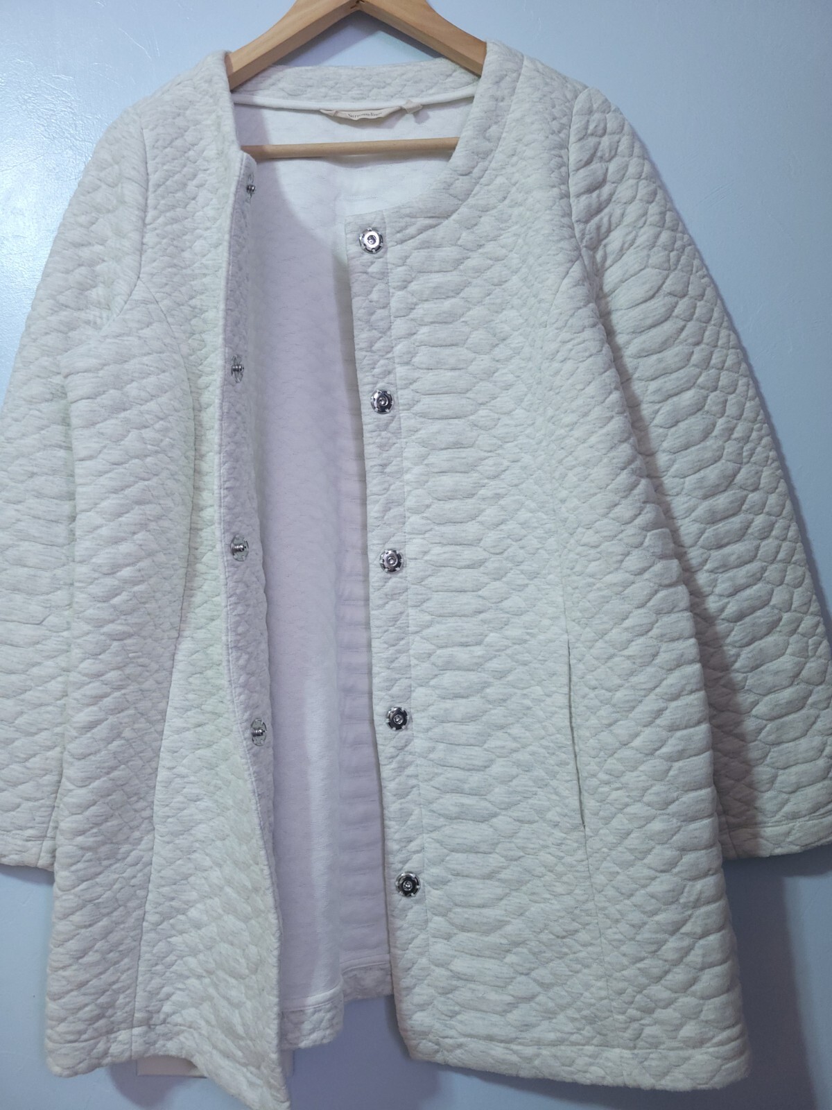 Soft Surroundings Quilted Jacket Snap Button Whit… - image 5