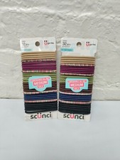 2 Packs SCUNCI Hair Elastics - ASSORTED COLORS - 32 pcs - 32864  64 total pcs