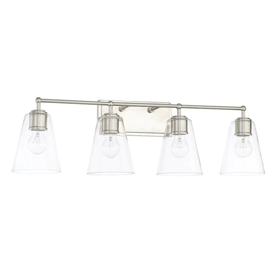Capital Lighting 4 Light Vanity Brushed Nickel Clear 121741BN