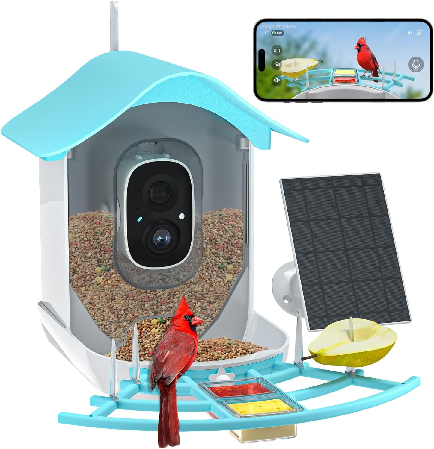 Smart Bird Feeder with Camera, 2K HD AI Identify Birds Species, Bird Watching Ca