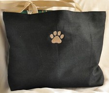 Handcrafted DOG PAW PRINT tote bag.Reversible carry all. Fully lined Puppies 3